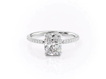 The Mandy Set With A 2.5 Carat Elongated Cushion Lab Diamond For Discount