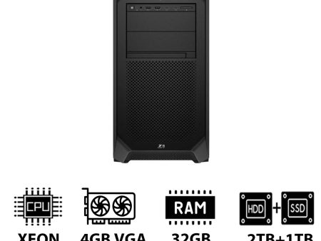 HP Z8 G5 Workstation - Xeon-2.0GHz   12-Cores   32GB   2TB HDD + 1TB (NVMe M.2 SSD)   T400 4GB VGA   Win 11 Pro   3YW on Sale