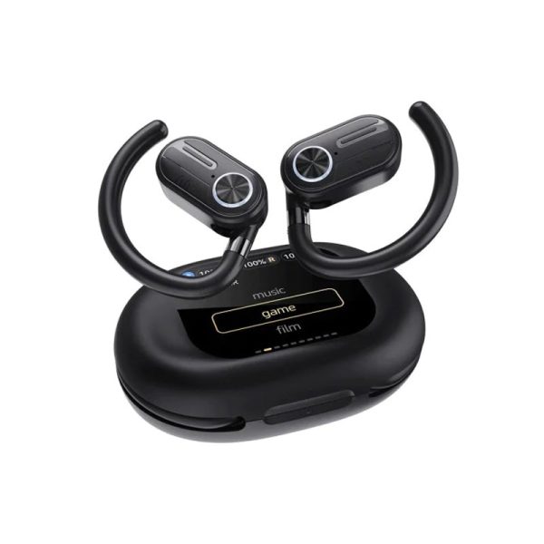 Powerology TWS Stereo Earbuds with Digital Display - 40mAh   Bluetooth V5.3 - Black Sale