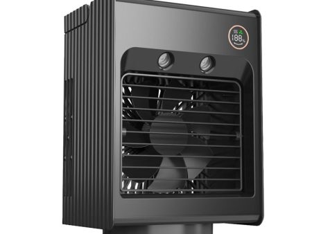 Porodo Lifestyle Air & Mist Portable Cooling Fan With Night Light - Black Hot on Sale