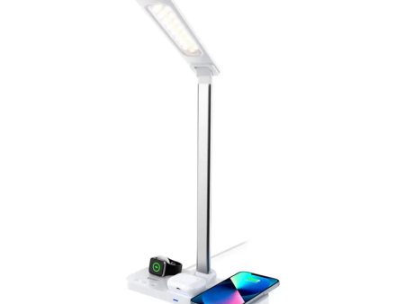 XPower WDL5 4 In 1 Wireless Charging LED Desk Lamp - 15W   White Fashion