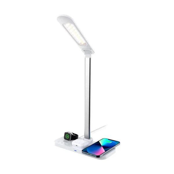 XPower WDL5 4 In 1 Wireless Charging LED Desk Lamp - 15W   White Fashion