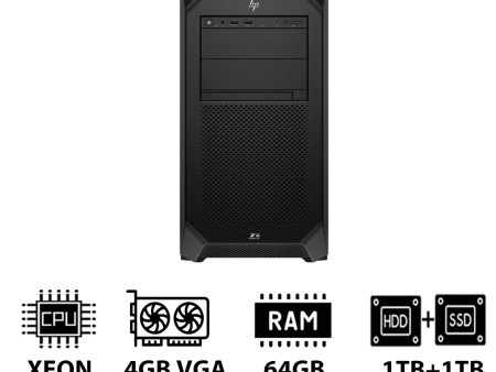 HP Z8 G5 Workstation - Xeon-2.0GHz   12-Cores   64GB   1TB HDD + 1TB (NVMe M.2 SSD)   T400 4GB VGA   DOS (Without OS)   3YW Cheap