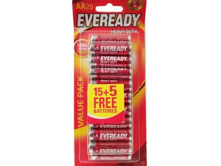 Eveready Heavy Duty AA Batteries - (Pack-20) Fashion