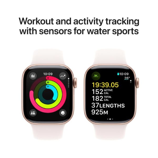 Apple Watch Series 10 with Sport Band - LTPO OLED   64GB   42mm   Small Medium   Bluetooth   Wi-Fi   Rose Gold For Sale