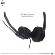 HP Stereo Over Ear Wired Headset with Mic - 3.5mm   Black Hot on Sale