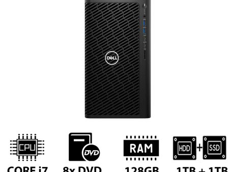 Dell Precision 3660 Tower Workstation - i7-12700K 3.60GHz   12-Cores   128GB   1TB HDD + 1TB (NVMe M.2 SSD)    Win 10 Pro   3YW Fashion