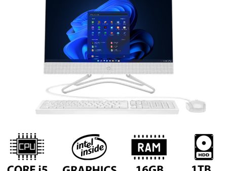 HP 200 G4 AIO PC - i5   16GB   1TB HDD   21.5  FHD Non-Touch   Win 11 Pro   1YW   Snow White - Desktop Discount