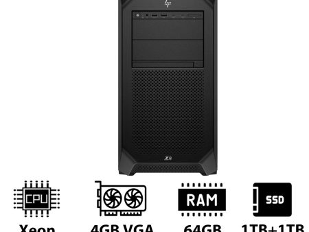 HP Z8 G5 Workstation - Xeon-2.0GHz   12-Cores   64GB   1TB + 1TB (NVMe M.2 SSD)   T400 4GB VGA   DOS (Without OS)   3YW Discount