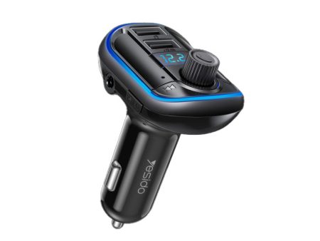 Yesido Y44 Bluetooth To FM Convert Car Charger - 5M   Bluetooth   USB - Black on Sale