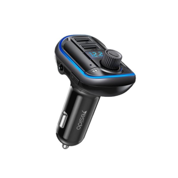 Yesido Y44 Bluetooth To FM Convert Car Charger - 5M   Bluetooth   USB - Black on Sale