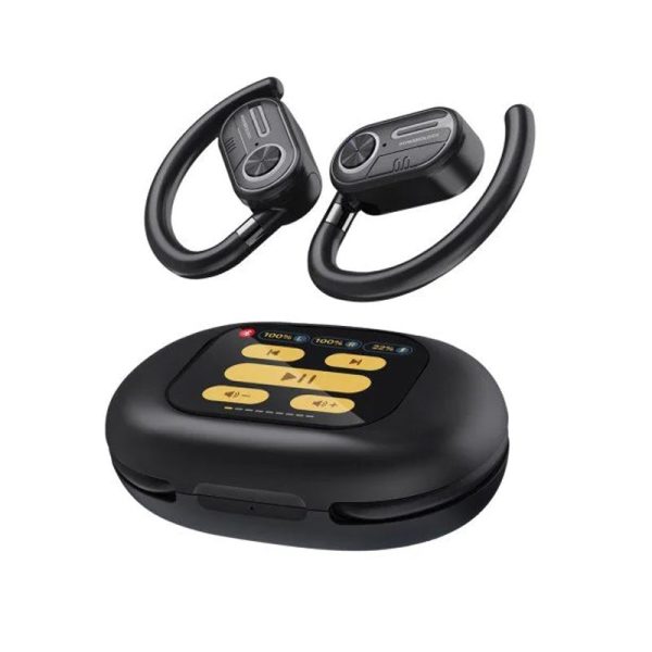 Powerology TWS Stereo Earbuds with Digital Display - 40mAh   Bluetooth V5.3 - Black Sale