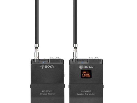 Boya BY-WFM12 VHF Wireless Microphone System - 12 Channel   Wireless - Black Online Sale