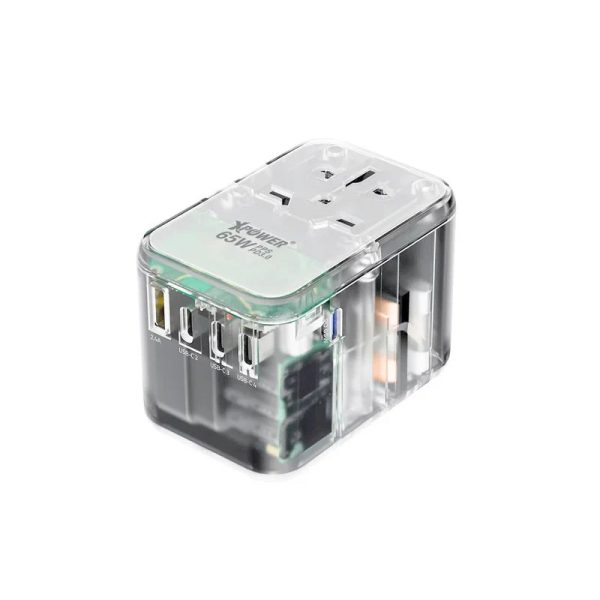 XPower TA65C 5 Ports Gan PD Travel Adapter - 65W   Transparent Online now