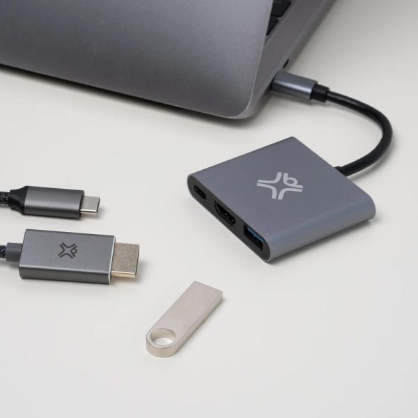 Xtrememac Hub Station - 3-in-1   USB-C   Silver For Discount