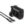 Yesido YC46 8 Pin Cable Travel Charger - 1M   USB   Type-C - Black Supply