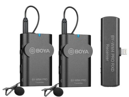 Boya BY-WM4 PRO-K4 2.4 GHz Wireless Microphone System For Ios Devices (Receiver & 2-transmitters) Discount