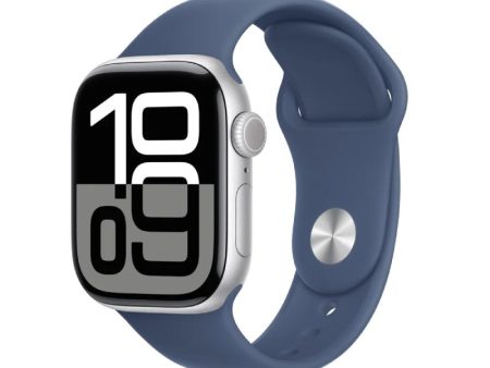 Apple Watch Series 10 with Sport Band - LTPO OLED   64GB   46mm   Small Medium   Bluetooth   Wi-Fi   Cellular   Denim Supply