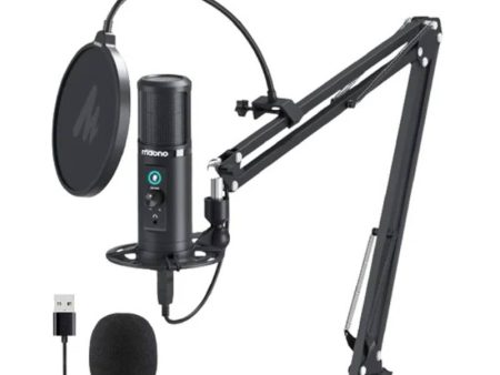 Maonocaster AU-PM422 USB Microphone Stand With Zero Latency Monitoring Professional Cardioid Condenser Microphone - Black Cheap