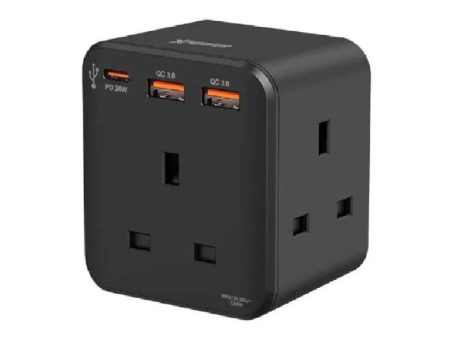 XPower WSS1 3-Outlet Cube Extension Socket - 20W    Black Cheap