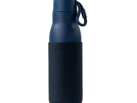 Eltoro Stainless Steel Bottle - 500ml   Navy with Navy Sleeve For Sale