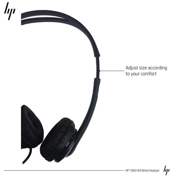 HP Stereo Over Ear Wired Headset with Mic - 3.5mm   Black Hot on Sale