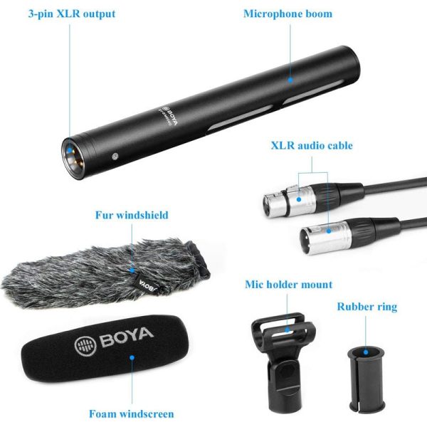 Boya BY-BM6040 Cardioid Shotgun Microphone - Mic   3-pin   XLR - Black For Discount