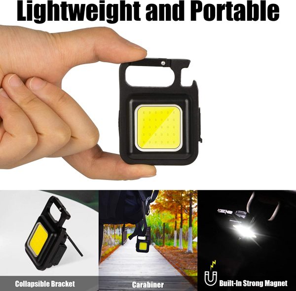 Cob Rechargeable Keychain Light For Fishing, Walking And Camping - (3-Pack) Cheap