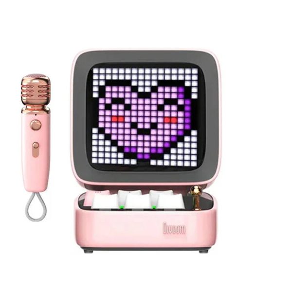 Divoom DitooMic Bluetooth Speaker With Microphone Karaoke Function - Pink For Discount