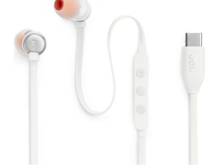 JBL Tune 310C USB-C Headphones - In-ear   Wired   White For Cheap