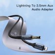 Yesido YAU35 Audio Cable Headphone Aux Converter - 3.5mm   1M   AUX   Lightning - Black Online now