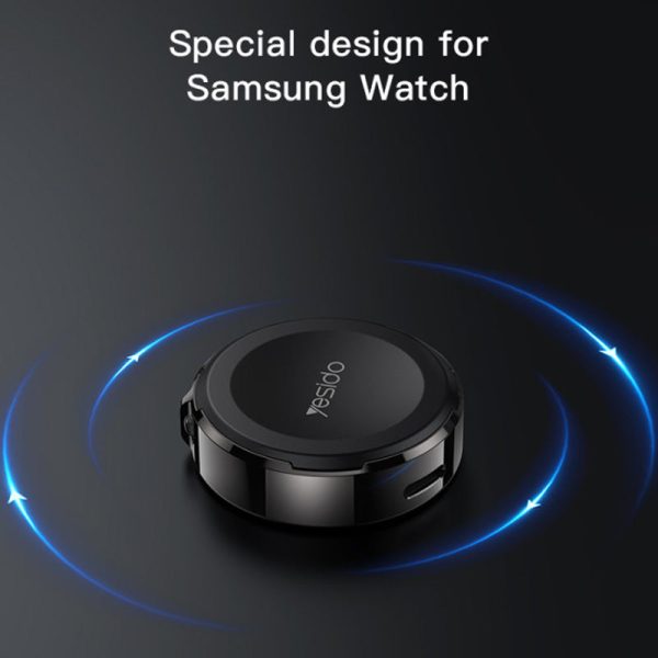 Yesido DS19 Samsung Smart Watch Portable Charger Magnetic Wireless Charger 2.5W   USB   Type-C - Black For Discount