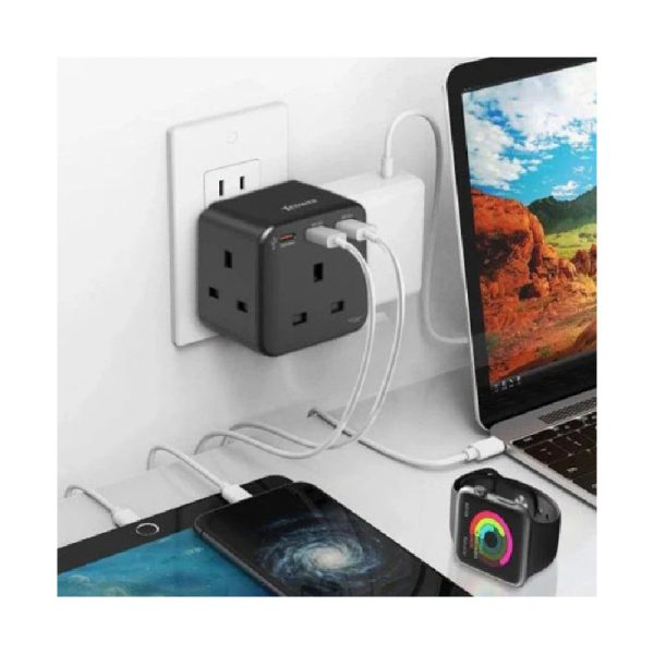 XPower WSS1 3-Outlet Cube Extension Socket - 20W    Black Cheap