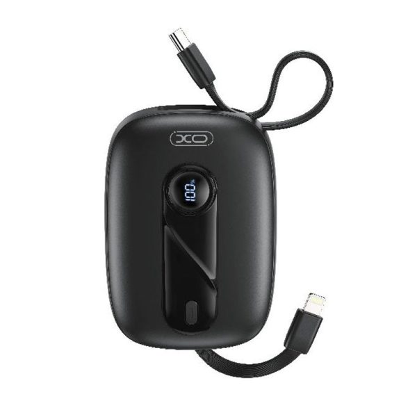 XO Mini Built-In-Cable Power Bank - 10,000mAh   22.5W   Black Online