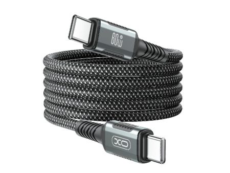 XO Magnetic Braided Cable - Type-C   60W   1Meter   Black Fashion