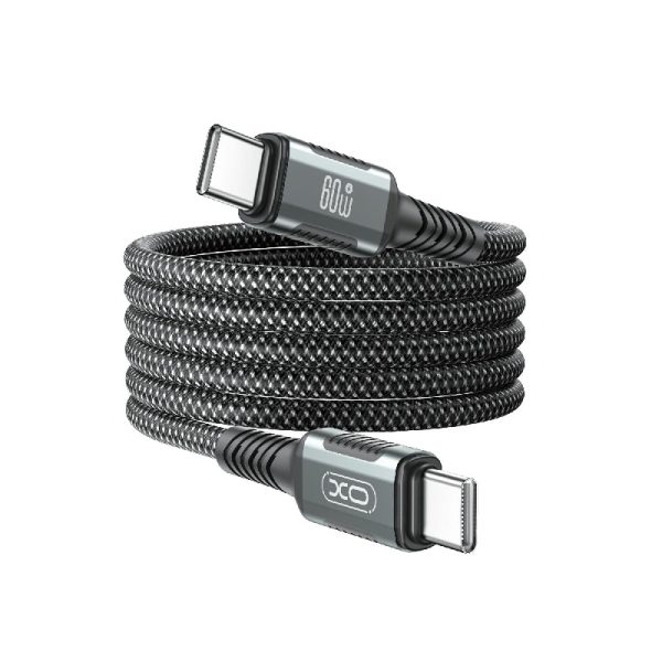 XO Magnetic Braided Cable - Type-C   60W   1Meter   Black Fashion