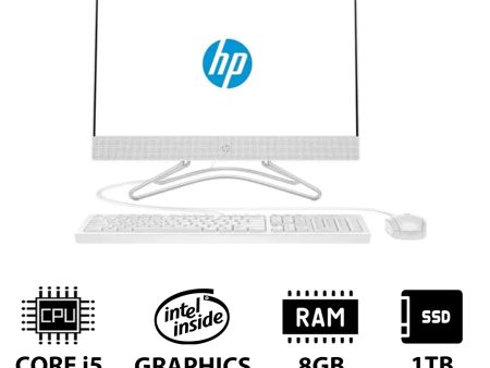 HP 200 G4 AIO PC - i5   8GB   1TB (NVME M.2 SSD)   21.5  FHD Non-Touch   DOS (Without OS)   1YW   Snow White - Desktop Online Hot Sale