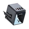 Yesido MC24 Multi-function Universal Travel Adapter Plug - USB   Type-C - Black Discount