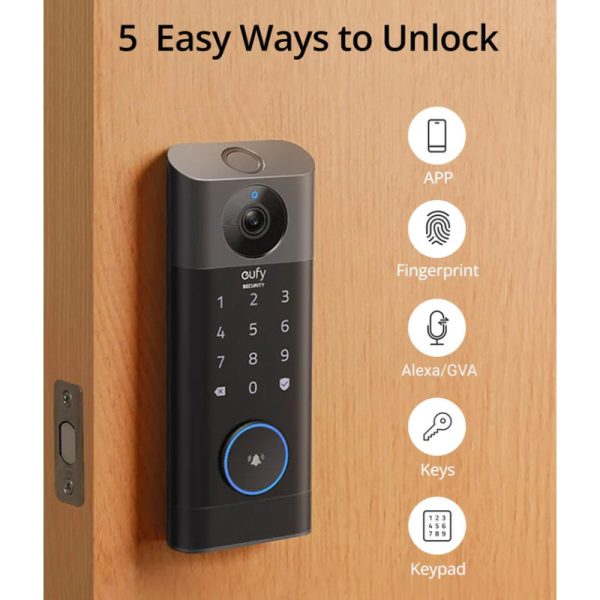 Eufy Video Smart Lock FingerPrint & Wi-Fi - Black Discount