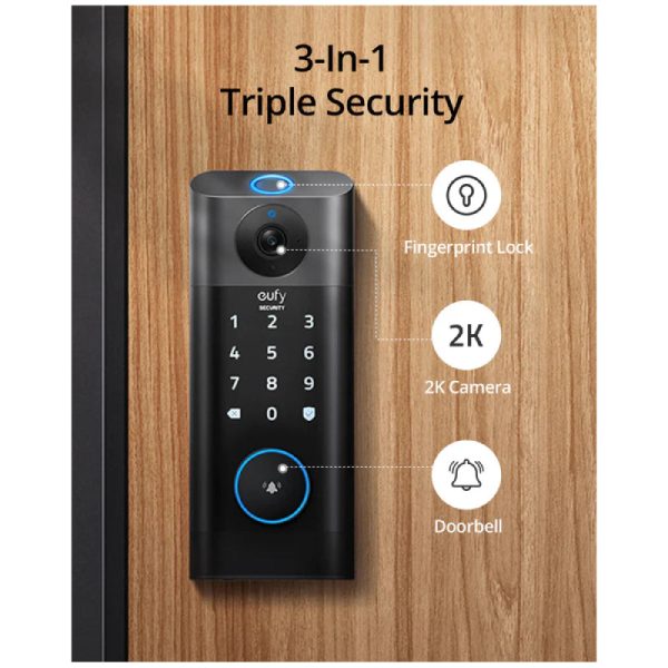 Eufy Video Smart Lock FingerPrint & Wi-Fi - Black Discount