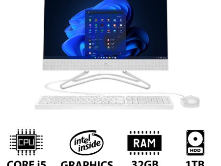 HP 200 G4 AIO PC - i5   32GB   1TB HDD   21.5  FHD Non-Touch   Win 11 Pro   1YW   Snow White - Desktop Online Sale