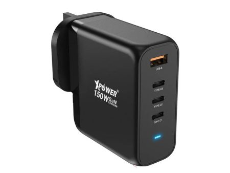 XPower GW150B 4 Output PD 3.0 Gan Wall Charger - 150W   Black Online Hot Sale