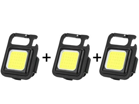 Cob Rechargeable Keychain Light For Fishing, Walking And Camping - (3-Pack) Cheap