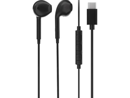 Powerology Stereo USB-C Earphones - 1.2m   Black Supply