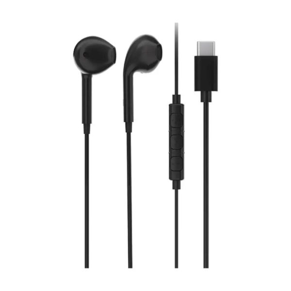 Powerology Stereo USB-C Earphones - 1.2m   Black Supply