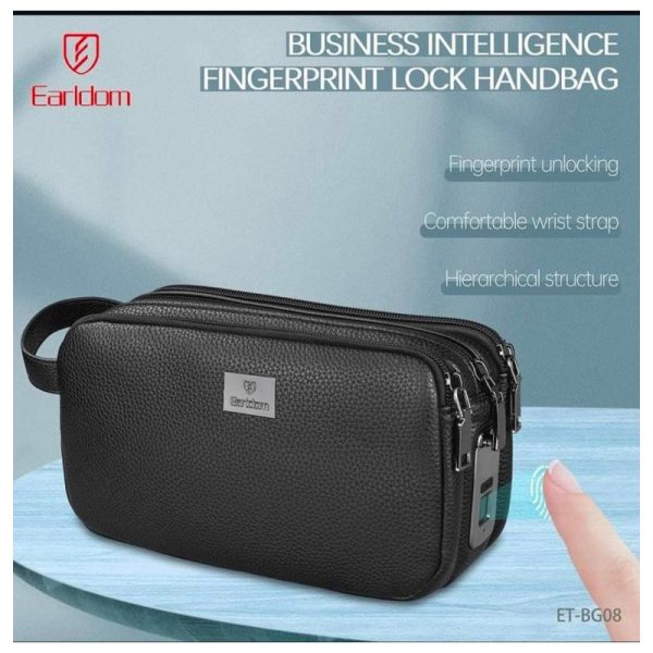 Earldom ET-BG08 Smart Anti-theft Fingerprint Lock Handbag - Black Sale