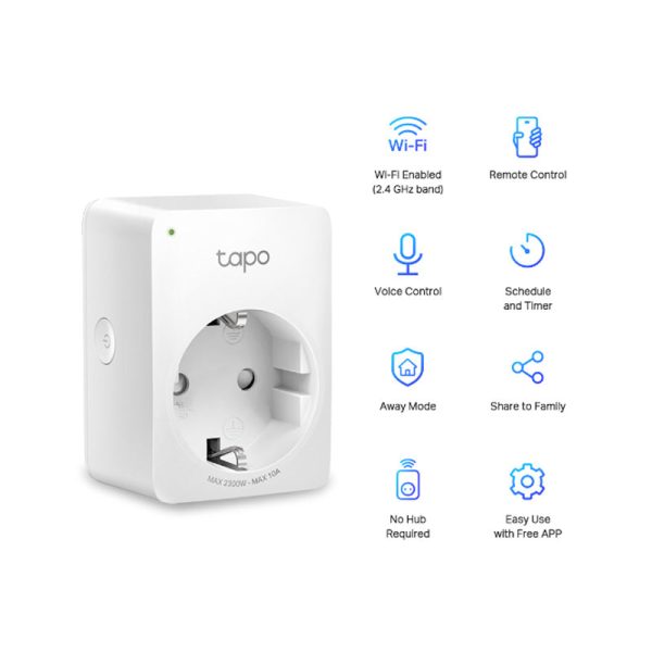 TP-Link (Tapo P100) Mini Smart Wi-Fi Socket - WiFi   2.4 GHz - White Hot on Sale