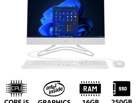 HP 200 G4 AIO PC - i5   16GB   250GB (NVME M.2 SSD)   21.5  FHD Non-Touch   Win 11 Pro   1YW   Snow White - Desktop Supply