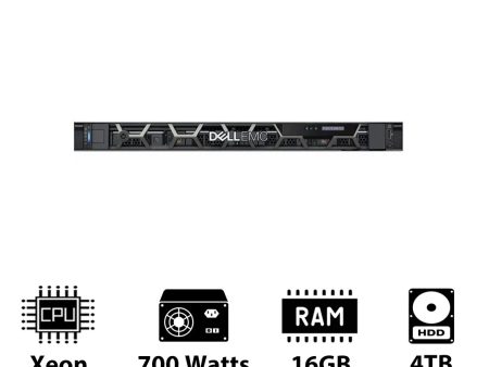 Dell PowerEdge R250 - Xeon-2.80GHz   4-Cores   16GB   4TB HDD   1x 700Watts   Rack (1U) For Sale