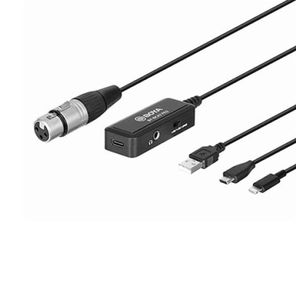 Boya BY-BCA7 PRO Cable With XLR Preamplifier - 6M   XLR   Lighting   USB   Type-C - Black Online Sale